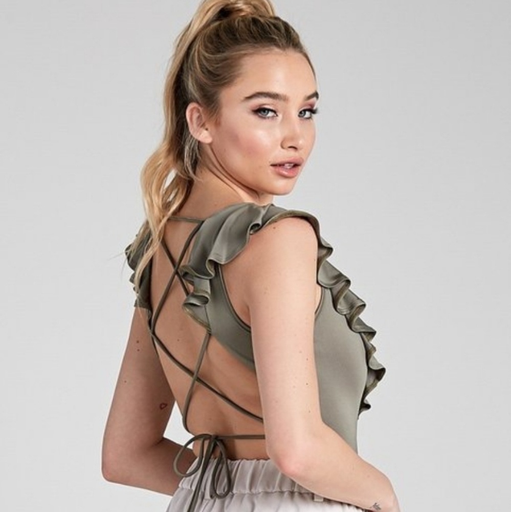 Open back body suit.